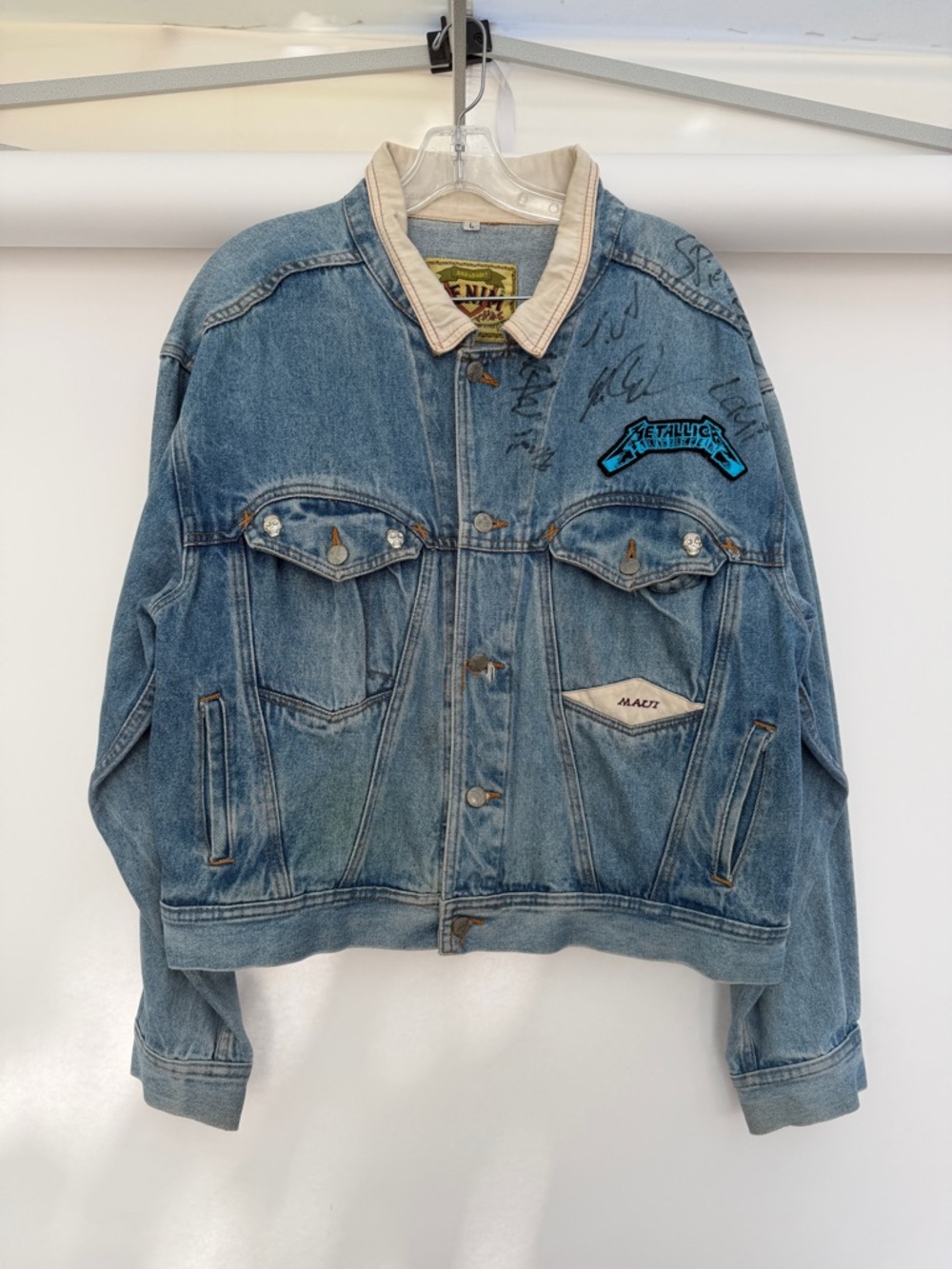 Signed Broadway Denim Jacket with patches and studs